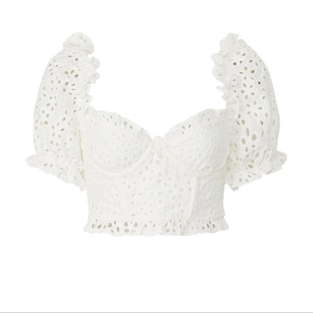 White eyelet for love and lemons bustier top